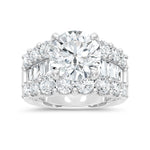 14K White Gold Lab Grown Diamond 8 3/4 Ct.Tw. Engagement Ring (Round 5ct Center)
