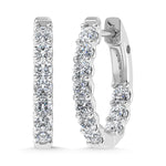 10K White Gold 1 Ct.Tw. Labgrown Diamond In and Our Hoop Earrings