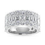 14K White Gold 3 Ct.Tw. Labgrown Diamond Round and Emerald Cut Fashion Band