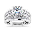 10K White Gold 3 Ct.Tw. Round Center Labgrown Diamond Engagement Ring