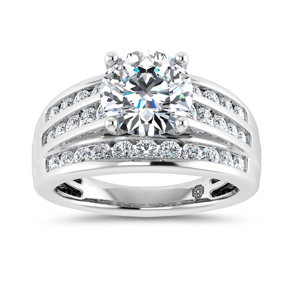 10K White Gold 3 Ct.Tw. Round Center Labgrown Diamond Engagement Ring