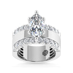 14K White Gold 3 1/2 Ct.Tw. Labgrown Diamond Marquise Shape Engagement Ring (IGI CERTIFIED CENTER)