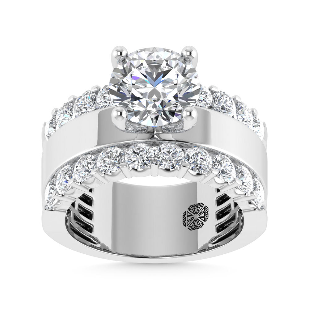 14K White Gold 3 1/2 Ct.Tw. Labgrown Diamond Round Shape Engagement Ring (IGI CERTIFIED CENTER)