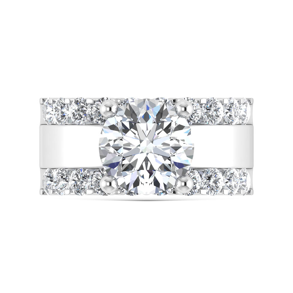 14K White Gold 4 1/2 Ct.Tw. Labgrown Diamond Round Shape Engagement Ring (IGI CERTIFIED CENTER)