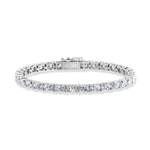 14K White Gold 10 Ct.Tw. Oval Horizontal Shape Labgrown Diamond Tennis Bracelet