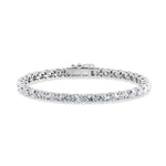 14K White Gold 8 Ct.Tw. Oval Horizontal Shape Labgrown Diamond Tennis Bracelet