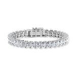 14K White Gold 19 Ct.Tw. Radiant Vertical Shape Labgrown Diamond Tennis Bracelet