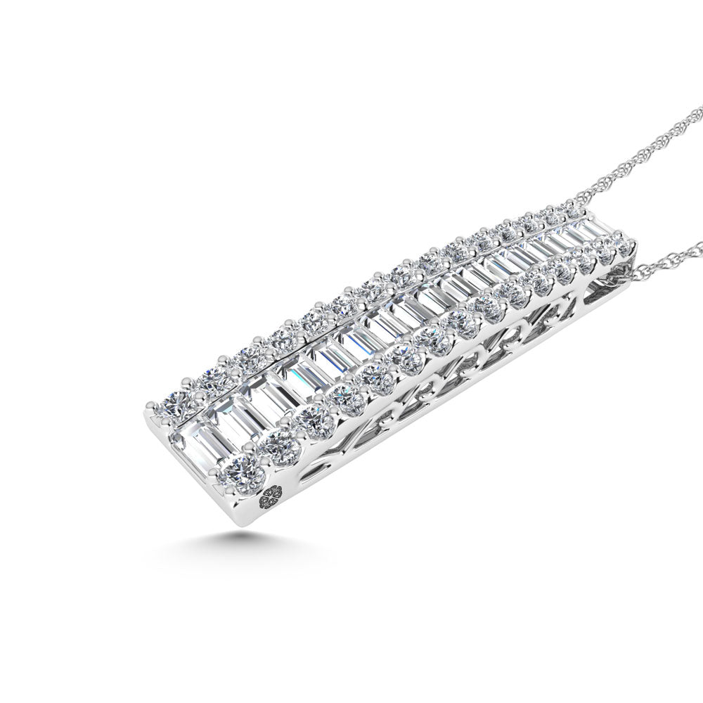 14K White Gold 2 Ct.Tw. Labgrown Diamond Slide Pendant