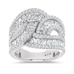 14K White Gold Lab Grown Diamond 2 3/8 Ct.Tw. Round and Tapper Fashion Ring