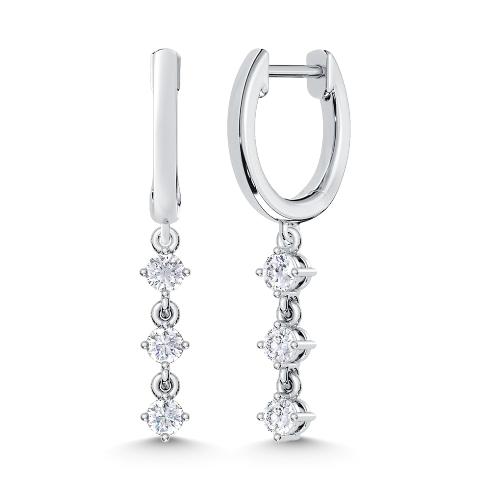 10K White Gold 1/3 Ct.Tw. Labgrown Diamond Fashion Earrings