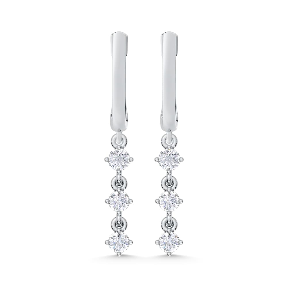 10K White Gold 1/3 Ct.Tw. Labgrown Diamond Fashion Earrings
