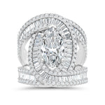 14K White Gold Lab Grown Diamond 4 Ct.Tw. Engagement Ring (Center 2ct Oval)