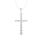 10K White Gold Lab Grown Diamond 1/3 Ct.Tw. Cross Pendant