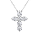 10K White Gold 1/2 Ct.Tw. Labgrown Diamond Cross Pendant