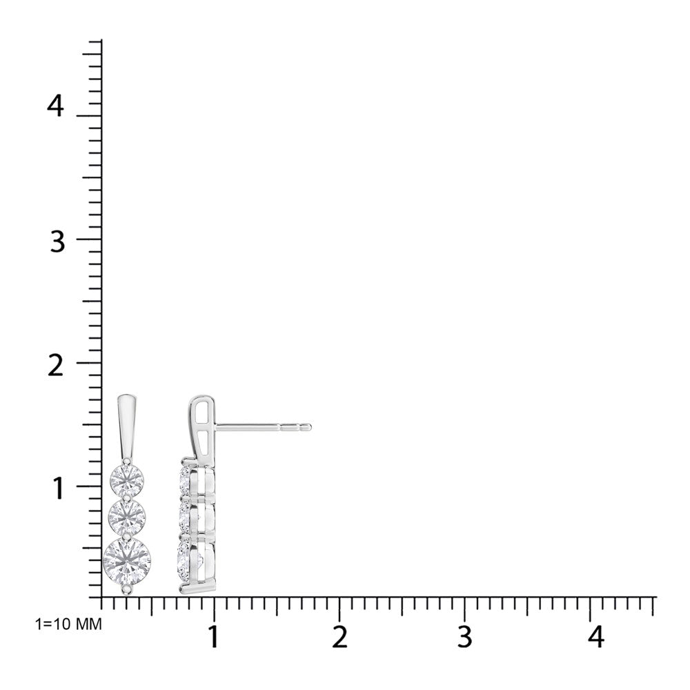 10K White Gold Lab Grown Diamond 3/4 Ct.Tw. Fashion Earrings