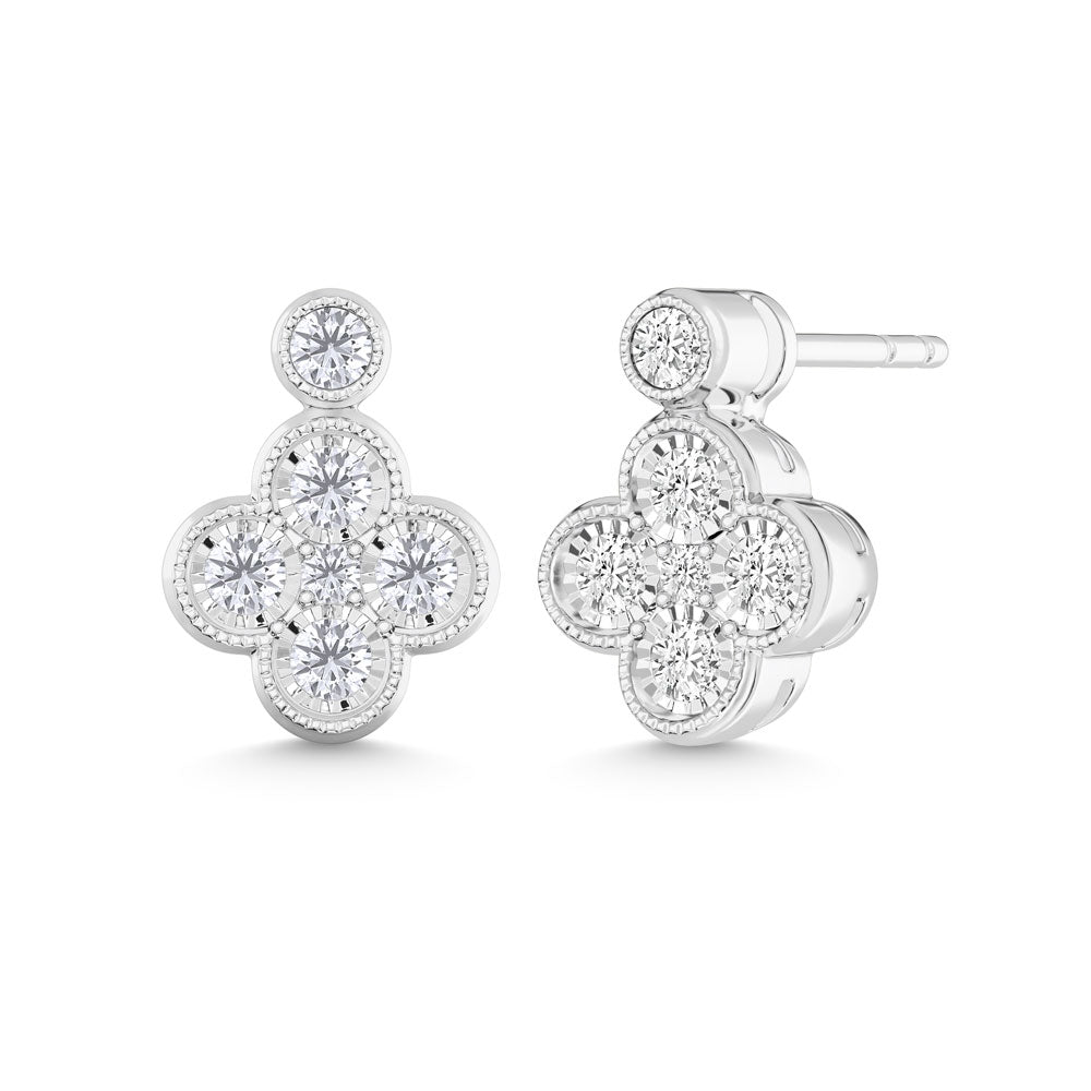 10K White Gold Lab Grown Diamond 1/4 Ct.Tw. Fashion Earrings