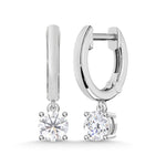 10K White Gold 1/2 Ct.Tw. Labgrown Diamond Hoop Earrings