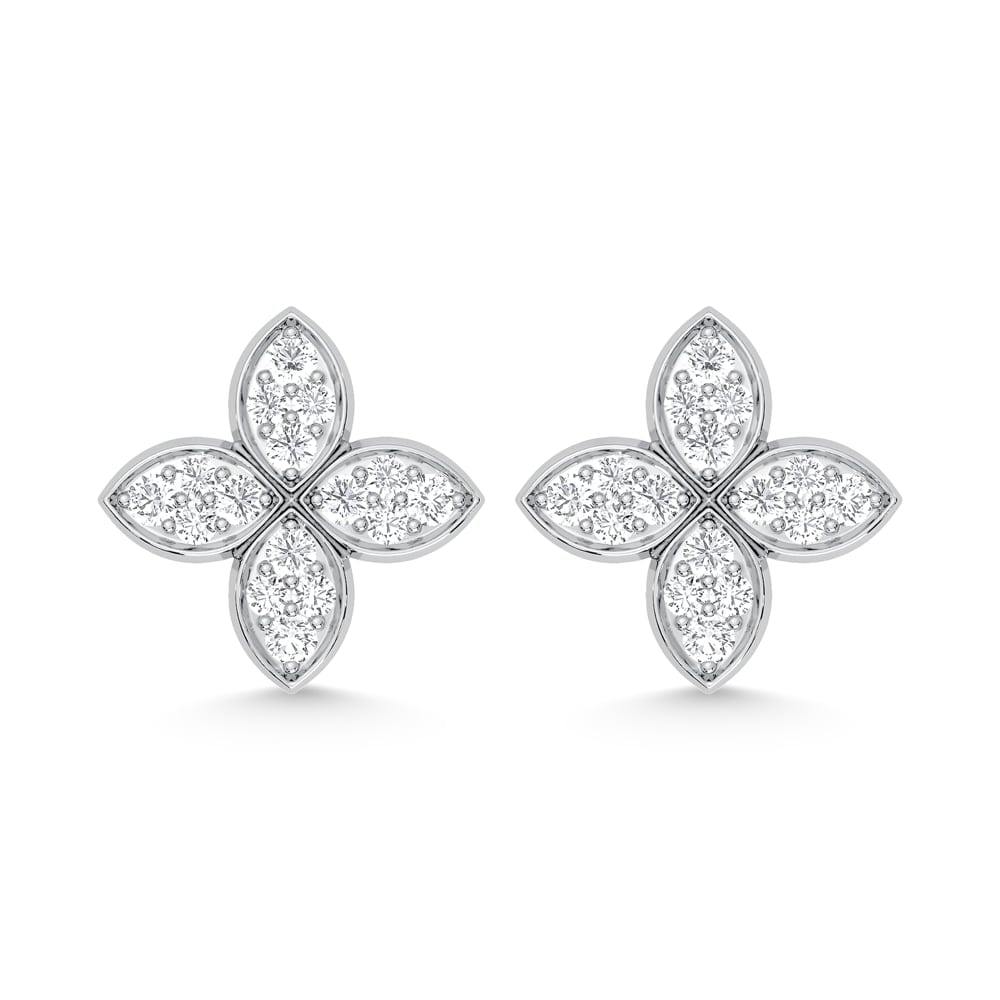 10K White Gold 1/2 Ct.Tw. Labgrown Diamond Fashion Earrings