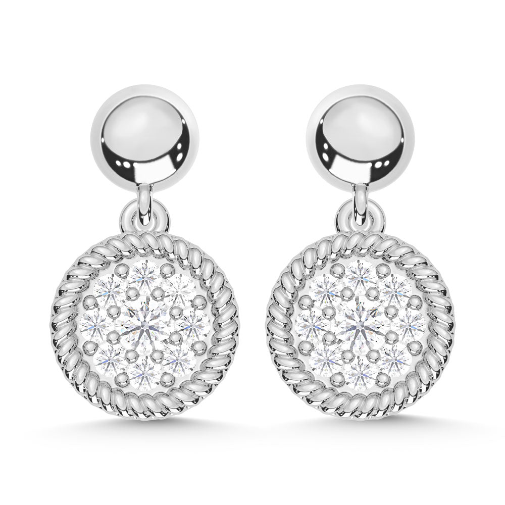 10K White Gold Lab Grown Diamond 1/5 Ct.Tw. Fashion Earrings