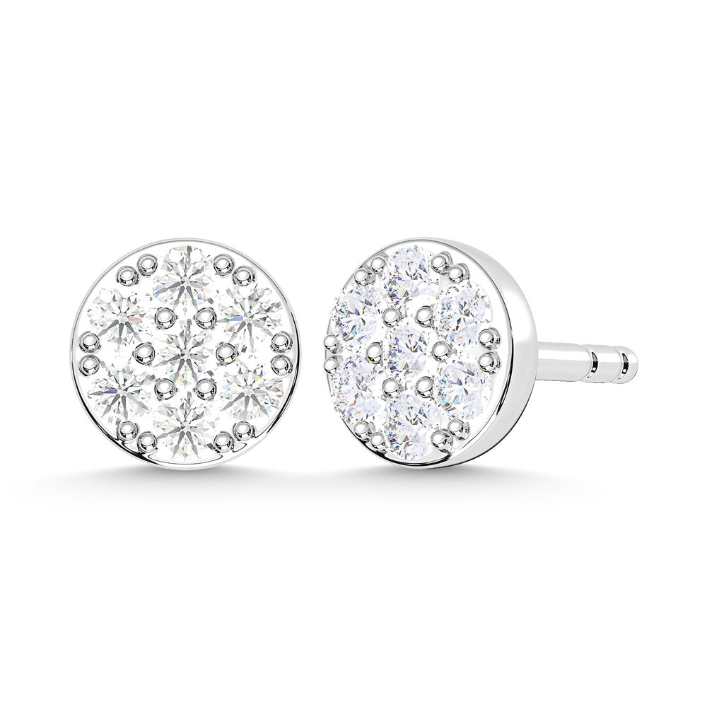 10K White Gold Lab Grown Diamond 1/10 Ct.Tw. Fashion Earrings
