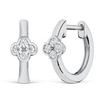 10K White Gold Lab Grown Diamond 1/10 Ct.Tw. Hoop Earrings