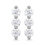 10K White Gold Lab Grown Diamond 1/6 Ct.Tw. Three Stone Earrings