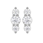 10K White Gold Lab Grown Diamond 1/5 Ct.Tw. Three Stone Earrings