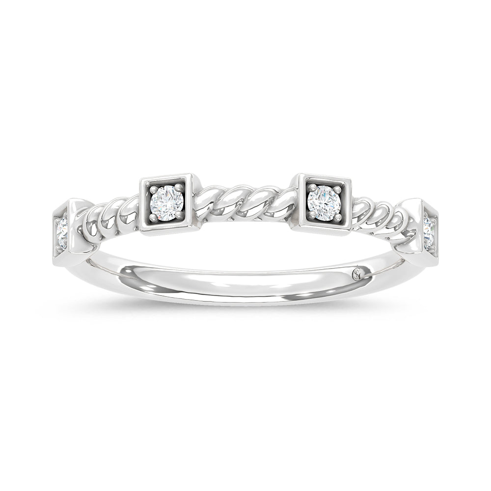 10K White Gold 1/6 Ct.Tw. Labgrown Diamond Stackable Band
