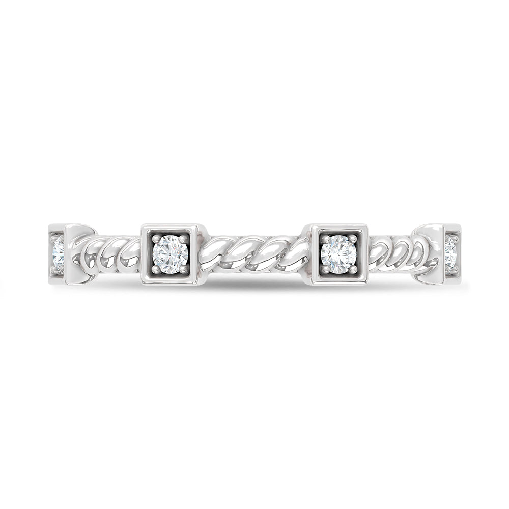 10K White Gold 1/6 Ct.Tw. Labgrown Diamond Stackable Band