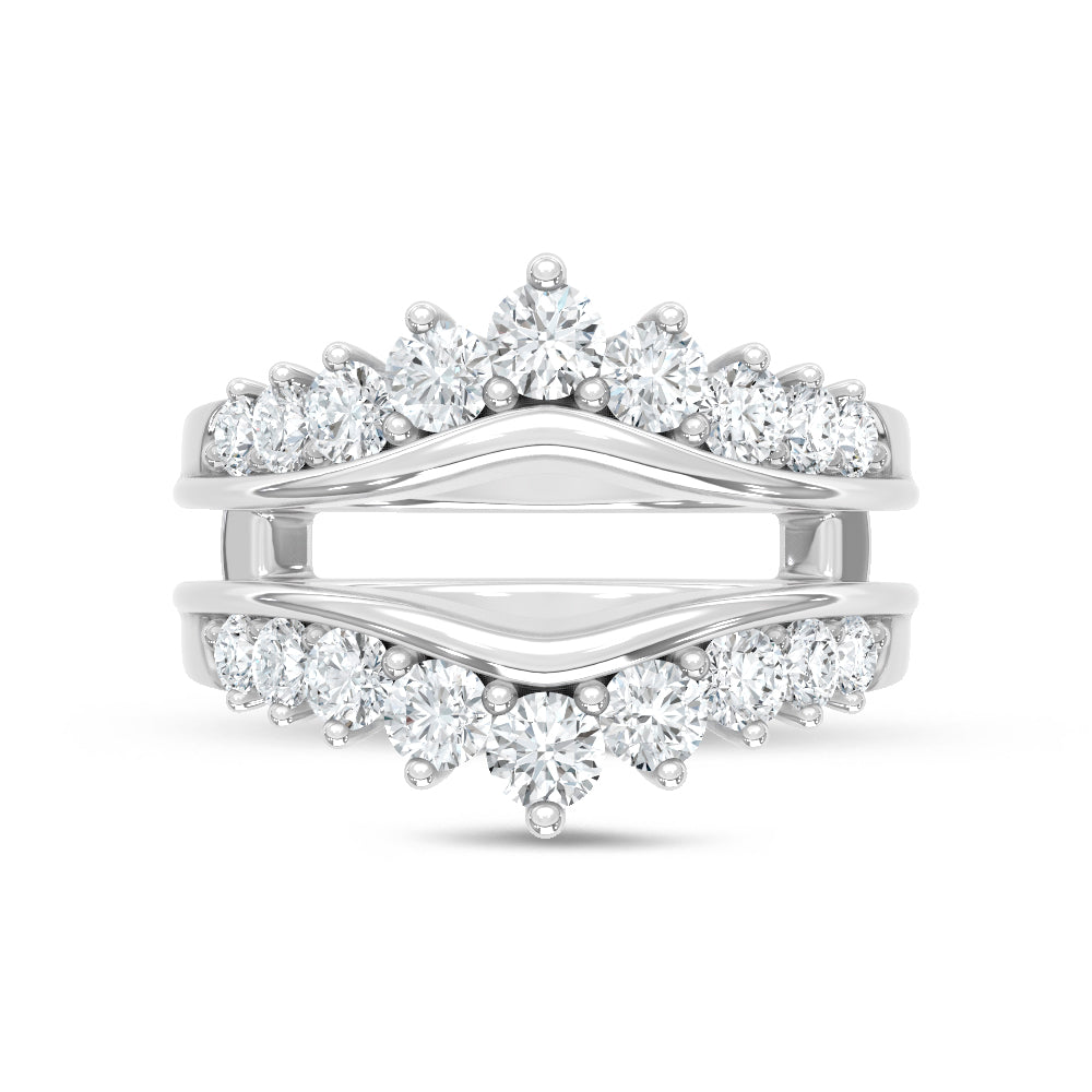 14K White Gold Lab Grown Diamond 1 1/2 Ct.Tw. Guard Ring