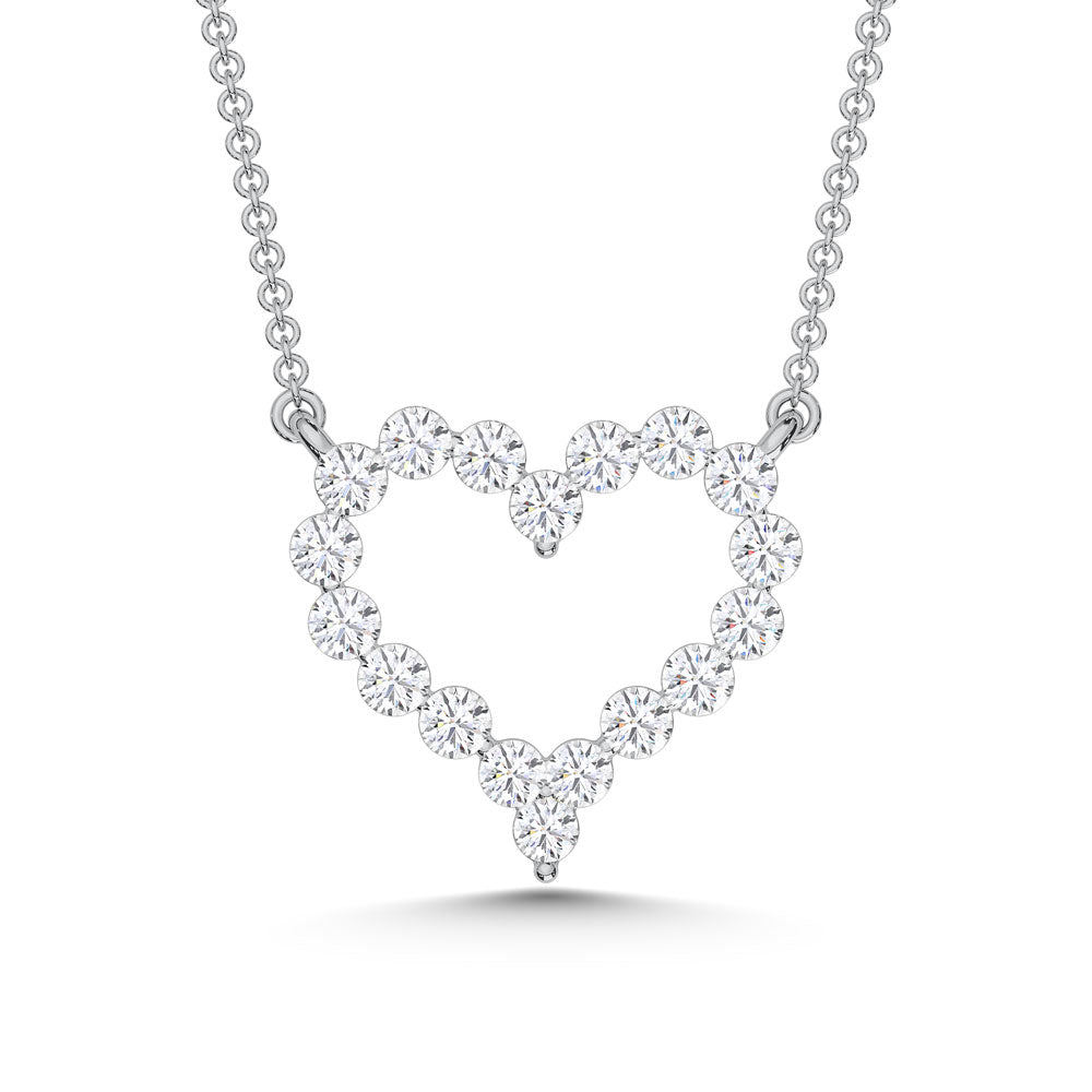 10K White Gold Lab Grown Diamond 1/4 Ct.Tw. Heart Necklace
