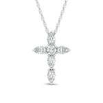 14K White Gold Lab Grown Diamond  1 Ct.Tw. Cross Pendant