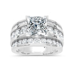 14K White Gold Lab Grown Diamond 5 1/2 Ct.Tw. Engagement Ring (Princess Canter)