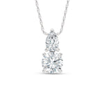 14K White Gold Lab Grown Diamond 1 Ct.Tw. Round and Pear Fashion Pendant