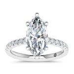 14K White Gold 2 3/8 Ct.Tw. Labgrown Diamond Marquise Shape Engagement Ring