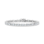 14K White Gold Lab Grown Diamond 10 Ct.Tw. Oavl and Round Fancy Bracelet