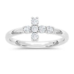 10K White Gold Lab Grown Diamond  1/4 Ct.Tw. Cross Ring