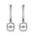 10K White Gold Lab Grown Diamond 1/6 Ct.Tw. Cushion Shape Plain Halo Earrings