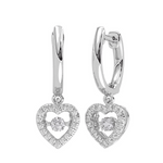 10K White Gold Lab Grown Diamond 1/3 Ct.Tw. Heart Shape Halo Earrings