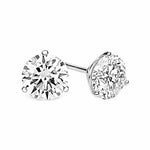 14K White Gold Lab Grown Diamond 1/6 Ct.Tw. Non certified CVD VS1+ G+ Martini Stud Earrings (Available in 0.15ctw to 3ctw)