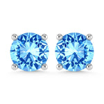 14K White Gold Lab Grown Blue Diamond 1/2 Ct.Tw. Stud Earrings