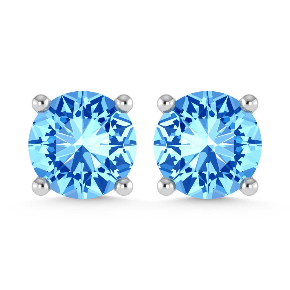 14K White Gold Lab Grown Blue Diamond 1/2 Ct.Tw. Stud Earrings