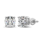 14K White Gold Lab Grown Diamond 3/4 Ct.Tw. Non certified CVD VS1+ G+ Solitaire Studs (Available in 0.10ctw to 4ctw)