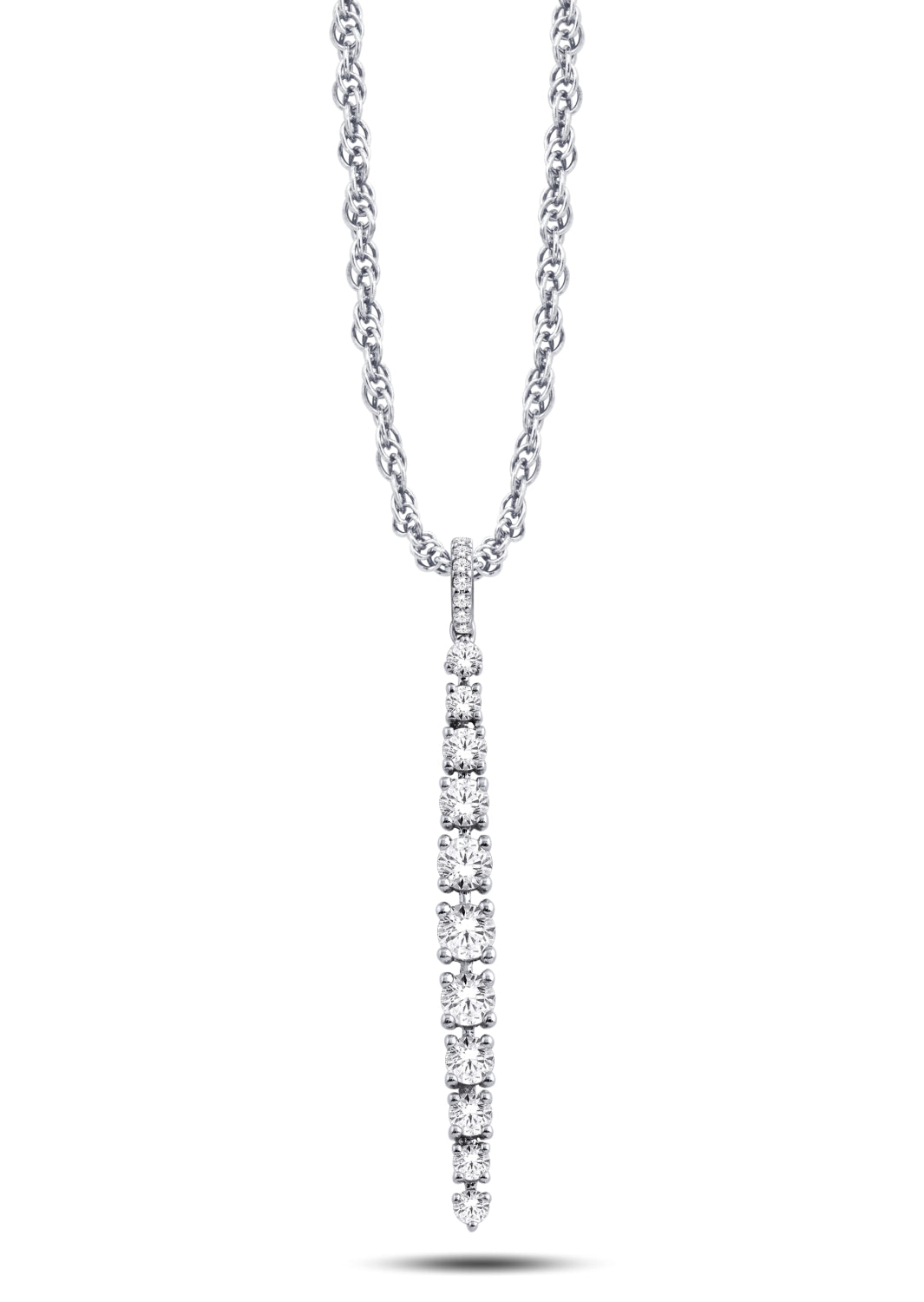 14 Karat White Gold 1.10 Carat Diamonds Fashion Pendant-1625086(Set)-WG - Picasso Gold & Diamond Jewelry