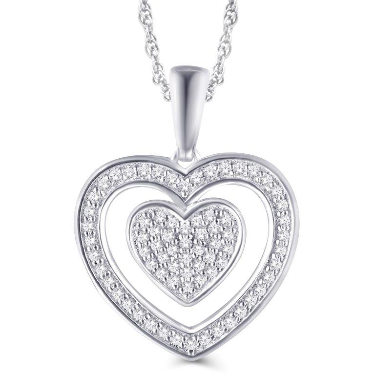 10 Karat All Rose Gold 0.20 Carat Diamonds Inn Heart Pendant-0826976-ALR - Picasso Gold & Diamond Jewelry