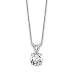 14K WG Lab Grown Dia 3/4ct Round VS/SI FGH Solitaire Necklace