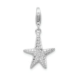Sterling Silver Amore La Vita Rhodium-plated Polished Starfish Charm