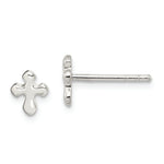 Sterling Silver Polished Cross Earrings – Timeless & Elegant