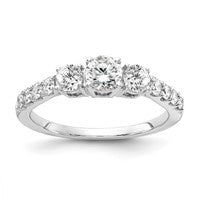 14K White Gold Lab Grown Diamond VS/SI FGH 3-Stone Comp Eng Ring