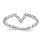 14K White Gold V-Shaped Diamond Ring Guard